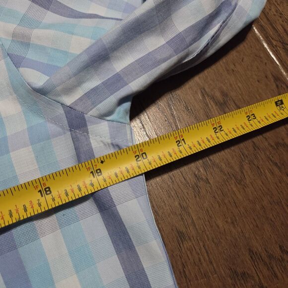 UNTUCKit Shirt Mens Small Blue Plaid Slim Fit Wrinkle Free Button Down Casual - Picture 7 of 8